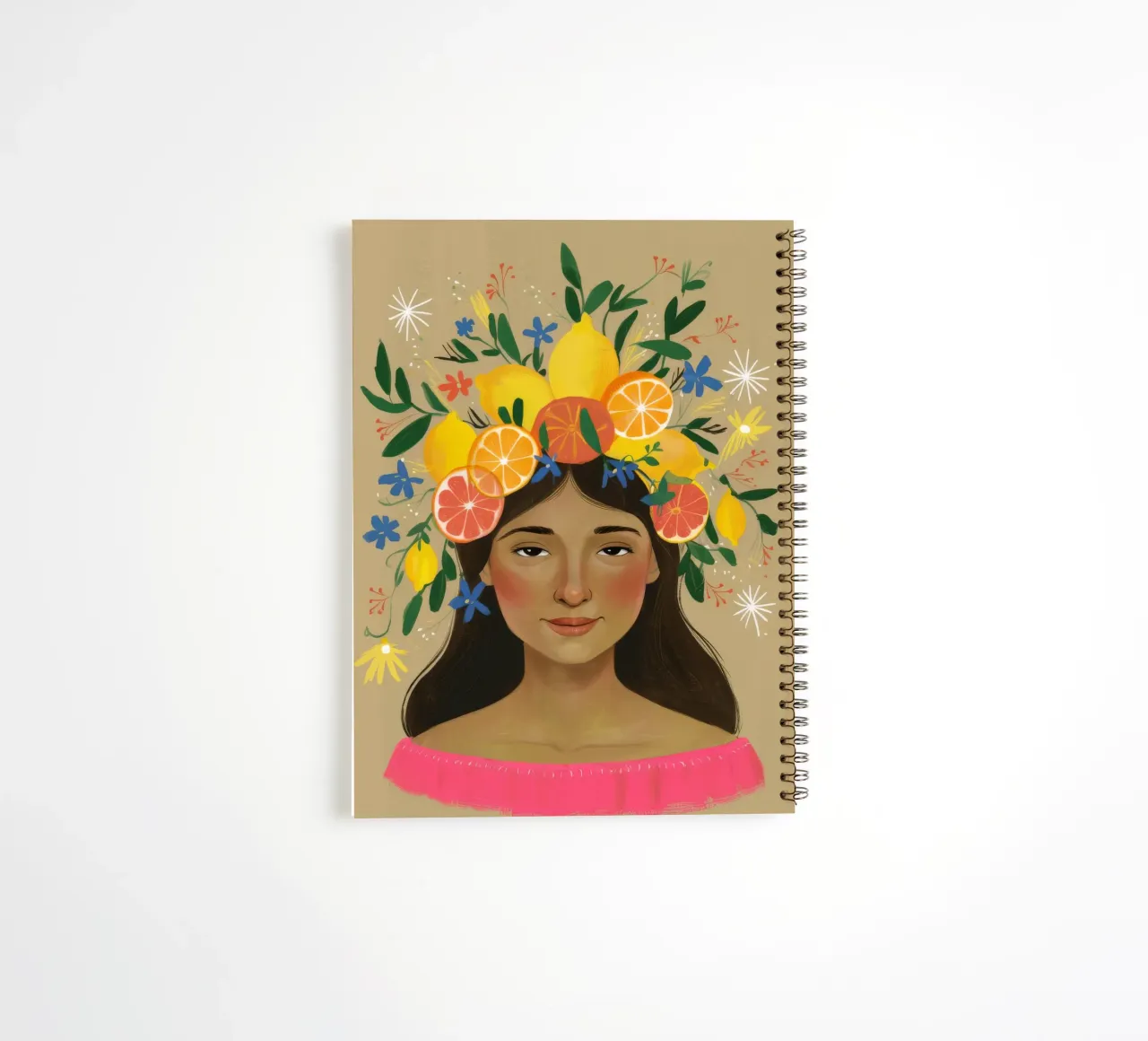 Floral Citrus Crown spiral notebook by Twilight Muse