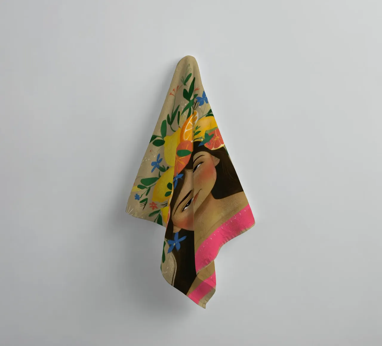 Blumige Zitruskrone Handtuch von Twilight Muse