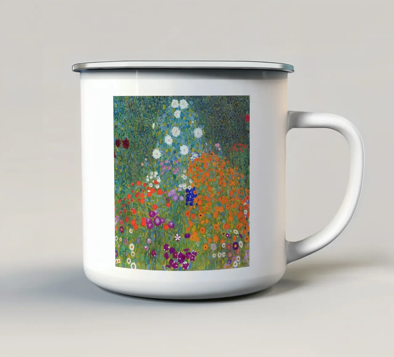 Gustav Klimt - Cottage Garden tazza in smalto da apoloprints