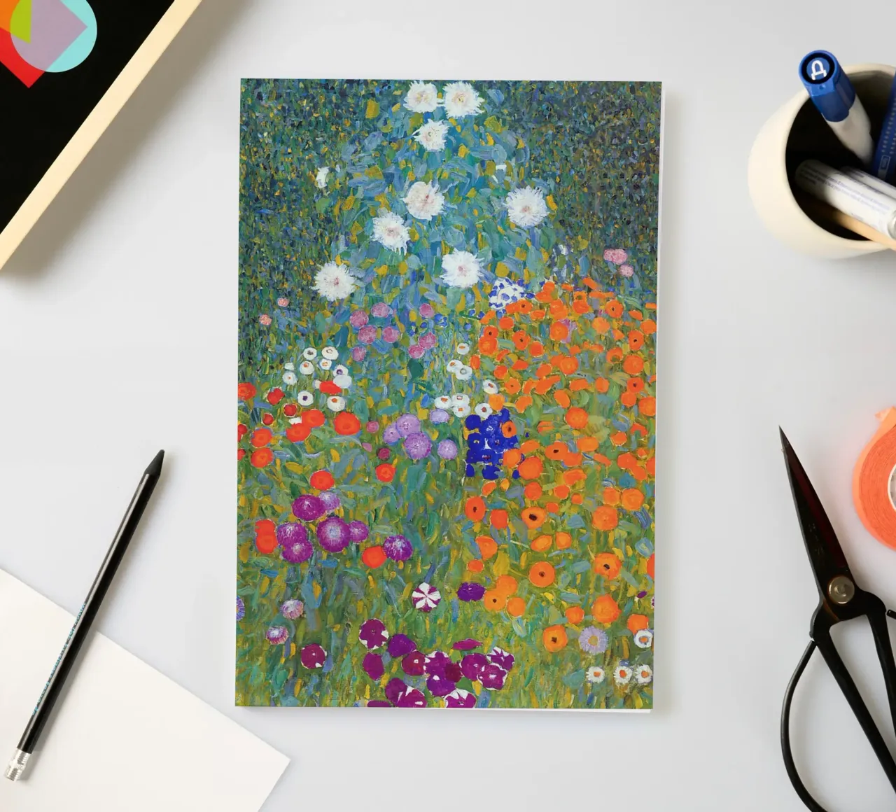 Gustav Klimt - Cottage Garden notebook by apoloprints