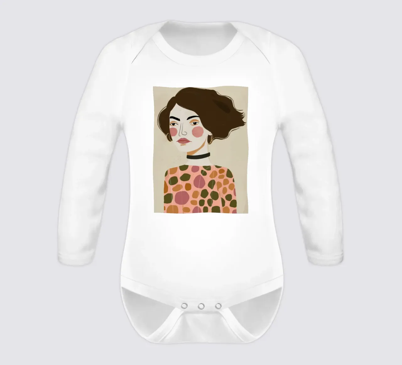 Retro Pattern Elegance body neonato maniche lunghe da Twilight Muse