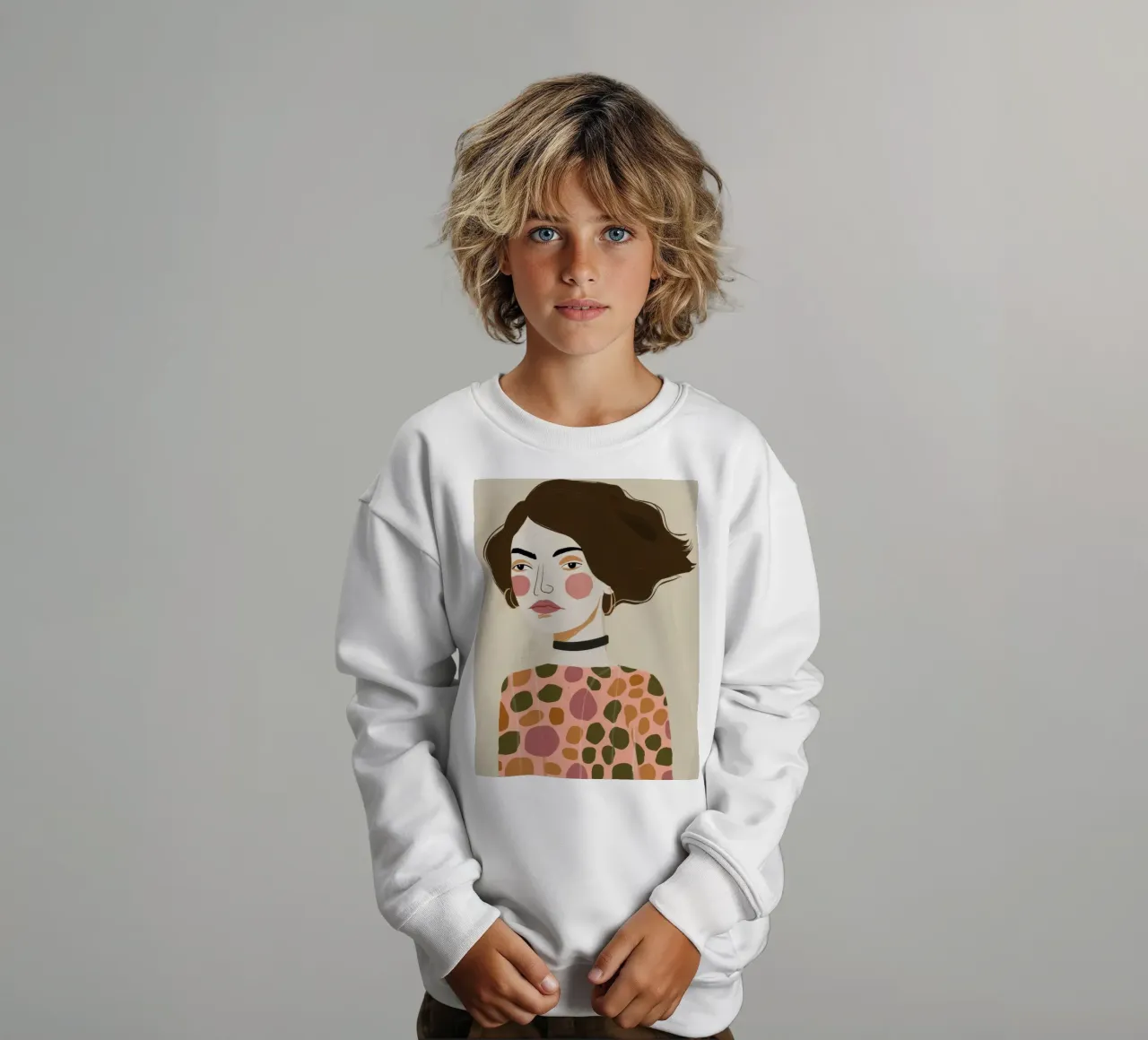 Retro-Muster Eleganz Kinder Sweatshirt von Twilight Muse