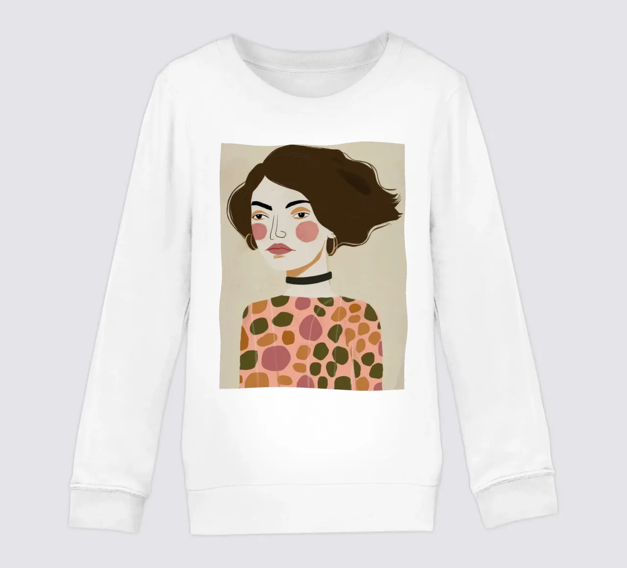Retro-Muster Eleganz Kinder Sweatshirt von Twilight Muse