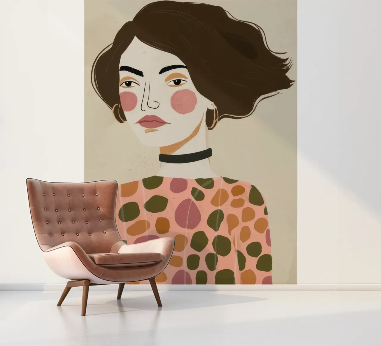 Retro Patroon Elegantie fotobehang van Twilight Muse