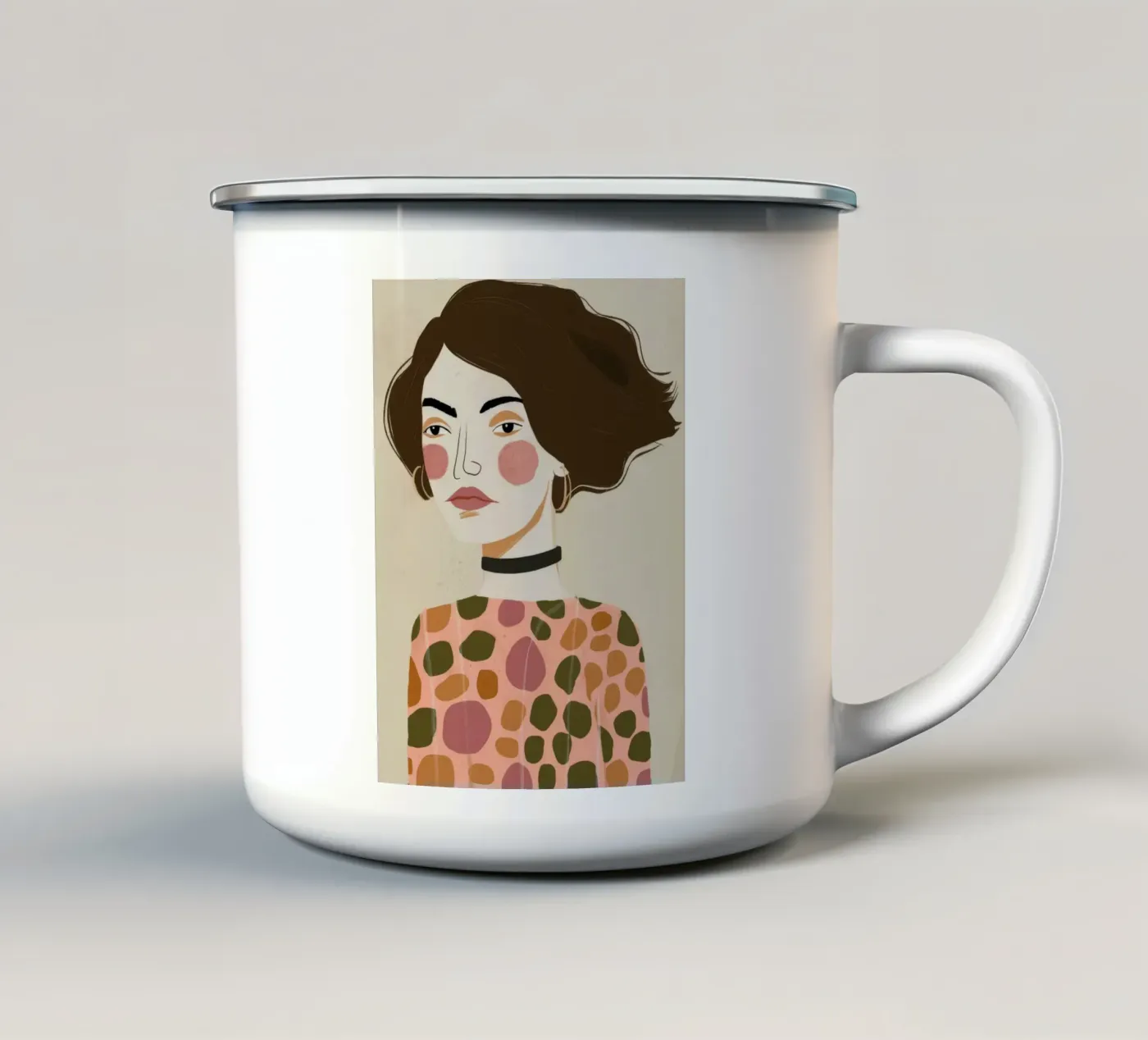Retro Pattern Elegance enamel mug by Twilight Muse