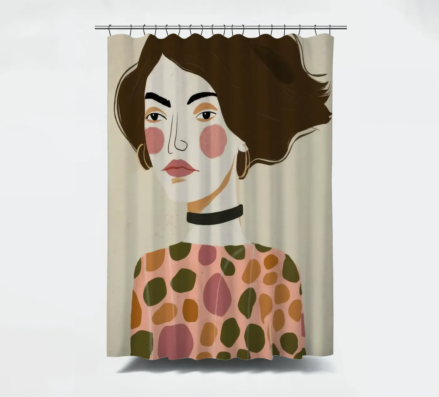 Retro-Muster Eleganz Duschvorhang von Twilight Muse