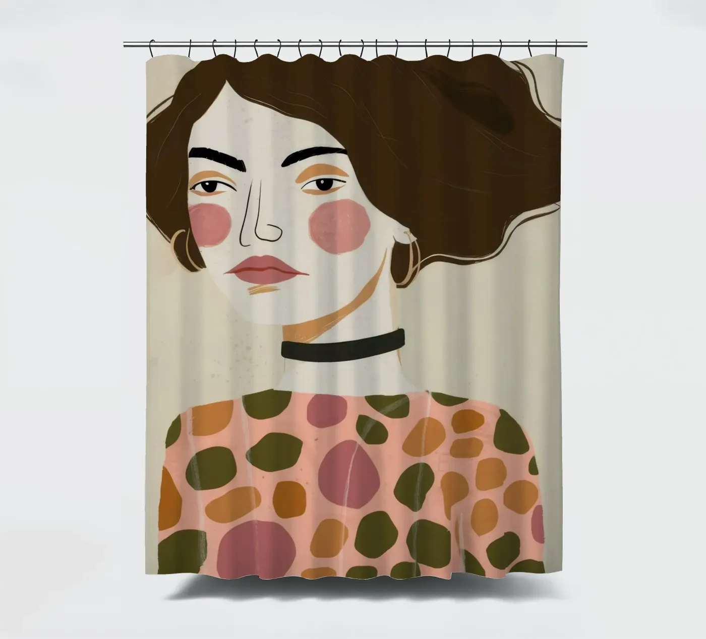Retro-Muster Eleganz Duschvorhang von Twilight Muse