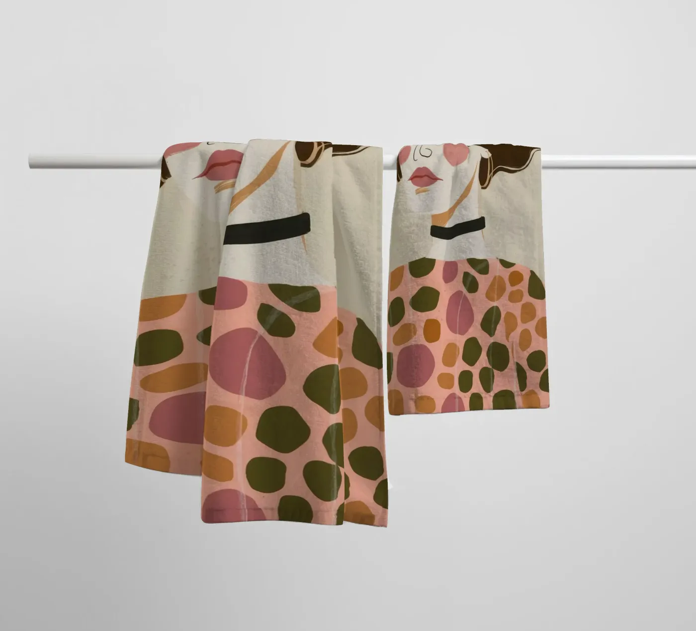 Retro-Muster Eleganz Handtuch von Twilight Muse