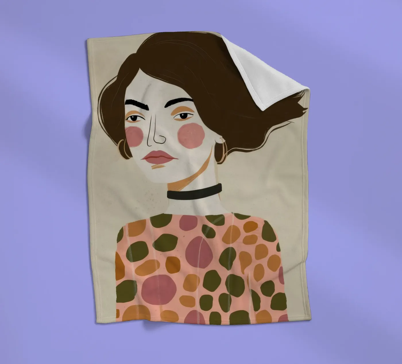 Retro Pattern Elegance Fleecedecke von Twilight Muse