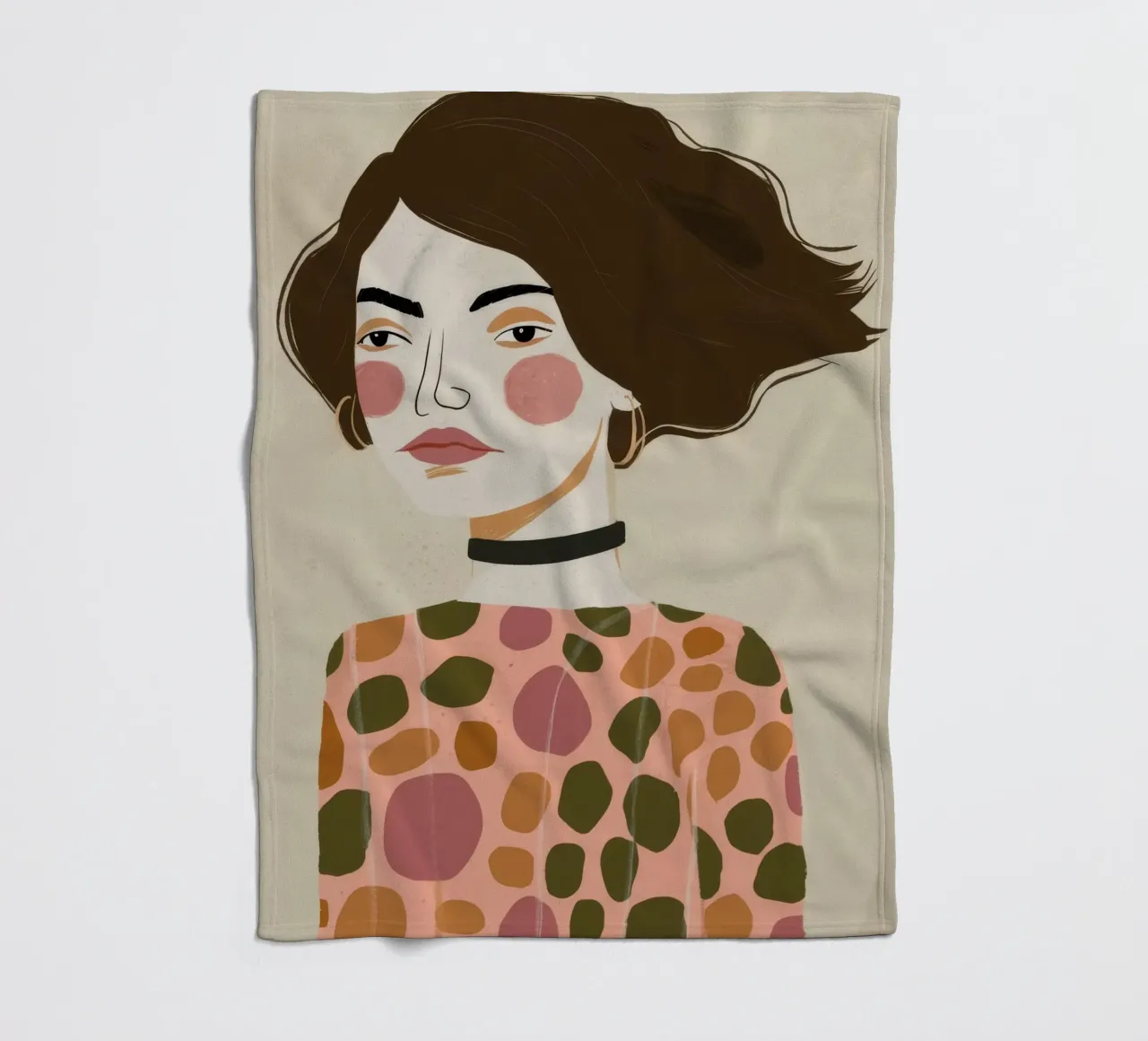 Retro-Muster Eleganz Fleecedecke von Twilight Muse