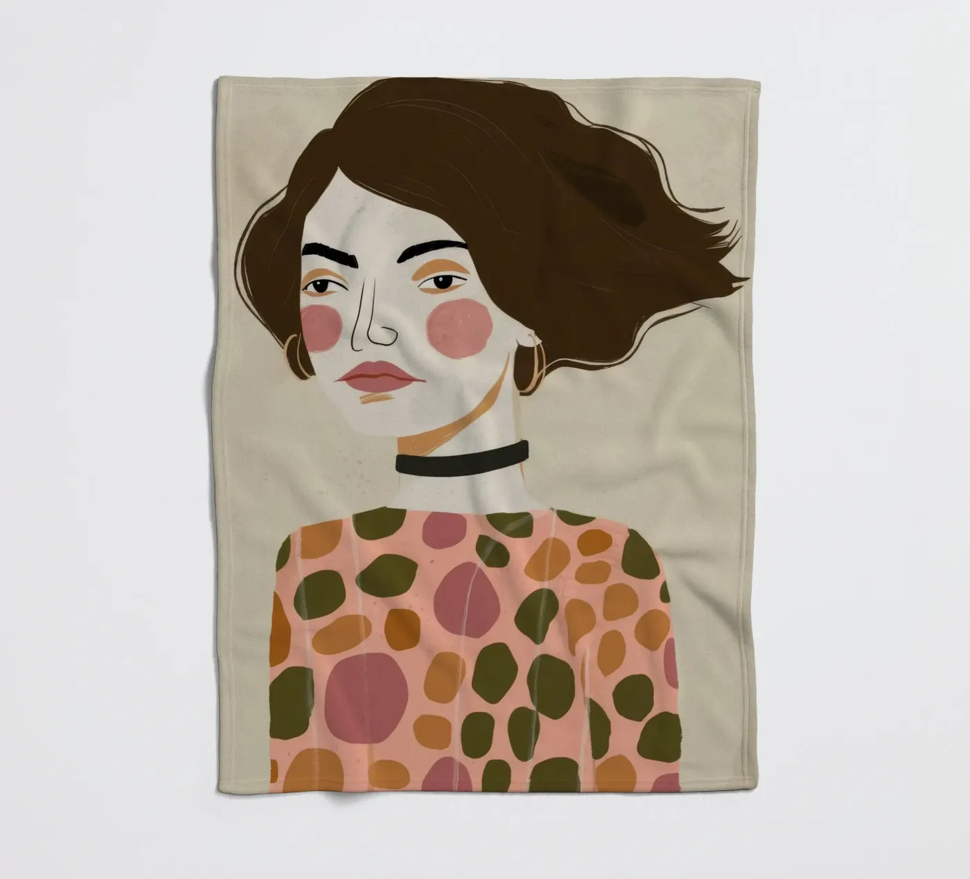 Retro Pattern Elegance Fleecedecke von Twilight Muse