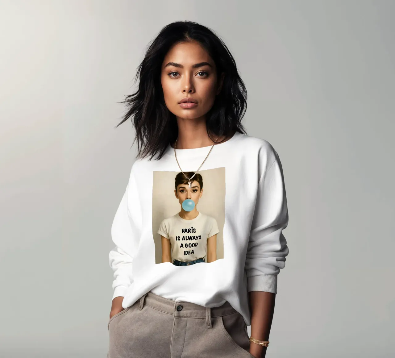Audrey Hepburn Parigi è sempre una buona idea. felpa da ARTOMATIC