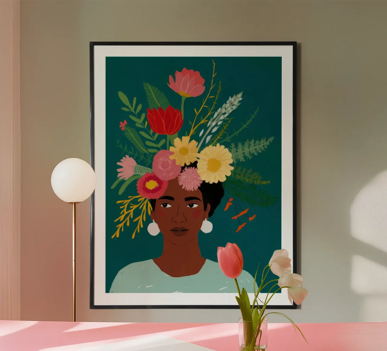 L'abbraccio della natura poster con telaio in legno da Twilight Muse