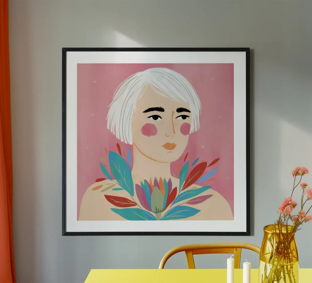 Serenità floreale poster con telaio in alluminio da Twilight Muse