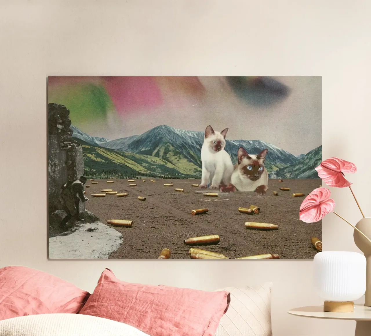 Big Cats of War poster con telaio in plastica da Jesse Treece