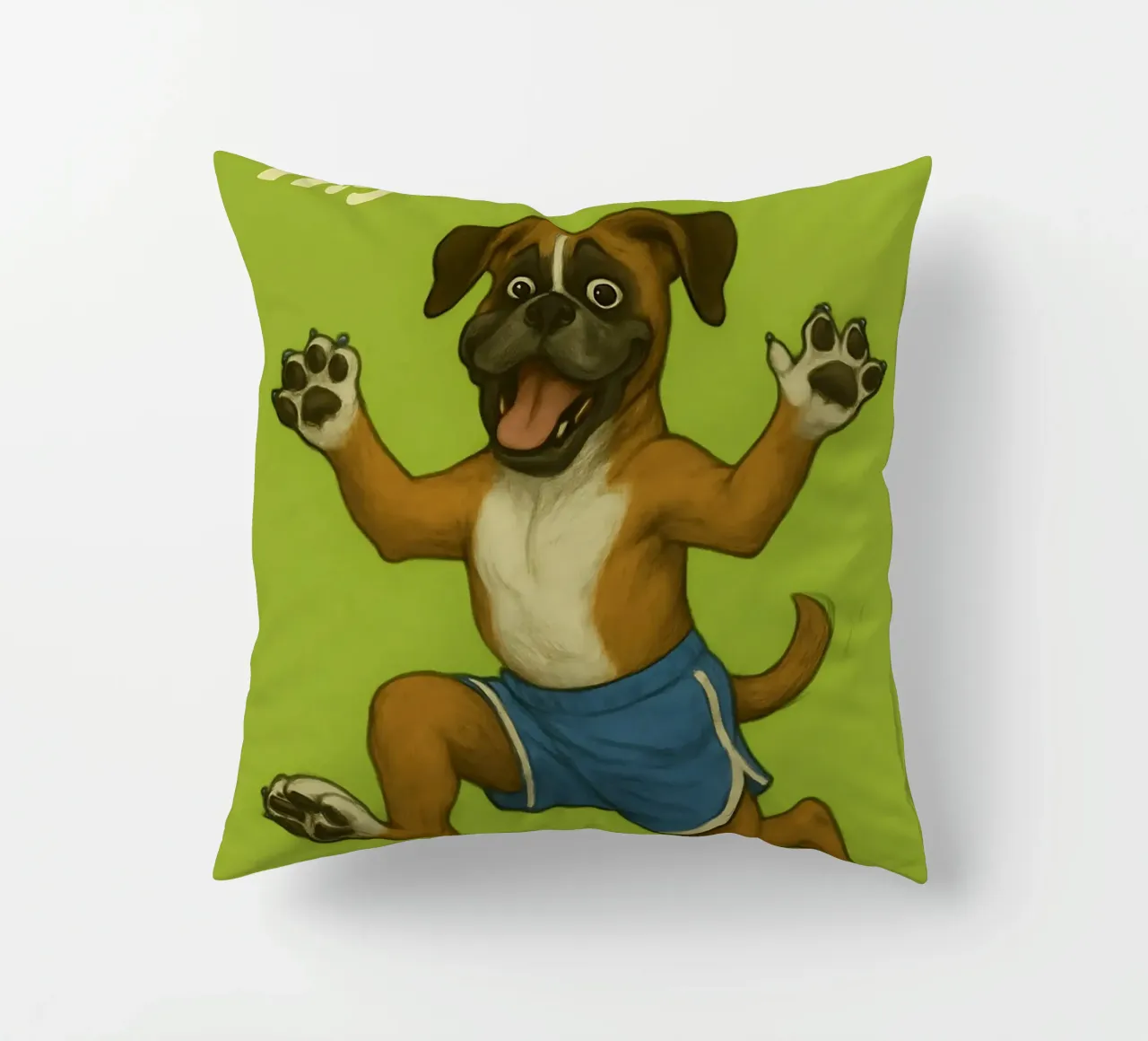 Meme divertente sul cane boxer cuscino da Funny Humor Art