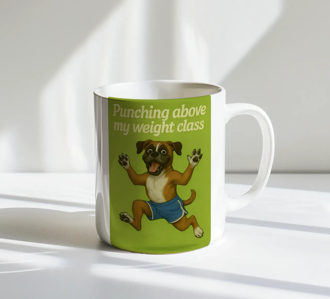 Meme divertente sul cane boxer tazza in ceramica da Funny Humor Art