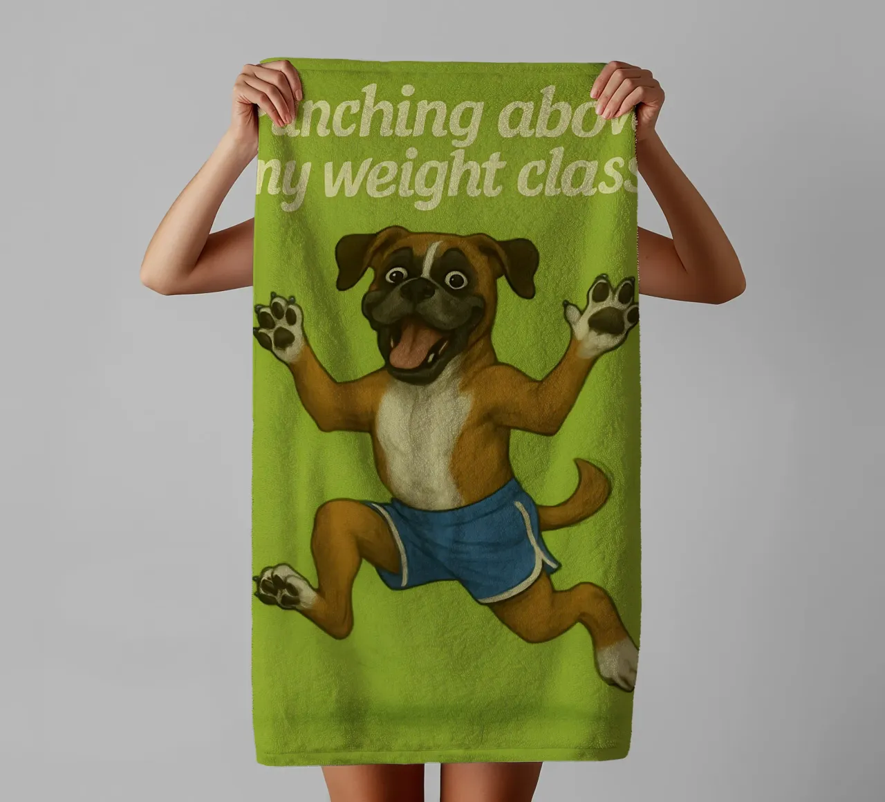 Meme divertente sul cane boxer asciugamano da bagno da Funny Humor Art