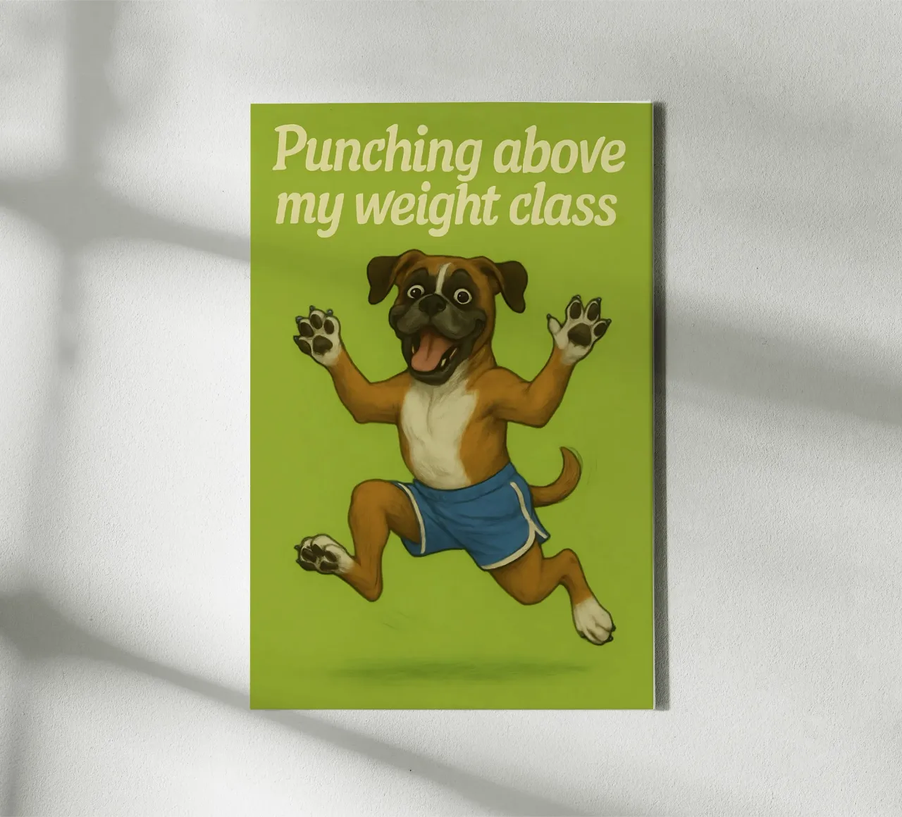 Grappige Boxer Hond Meme canvas met Baklijst van Funny Humor Art
