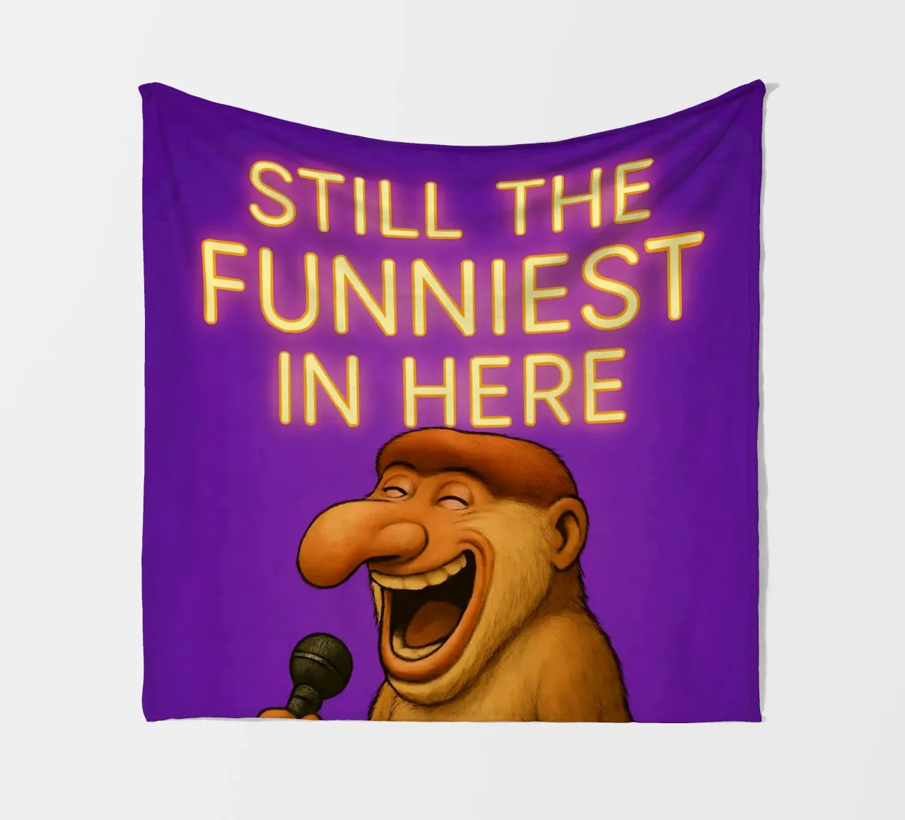 Funny Proboscis Monkey Meme coperta in pile da Funny Humor Art
