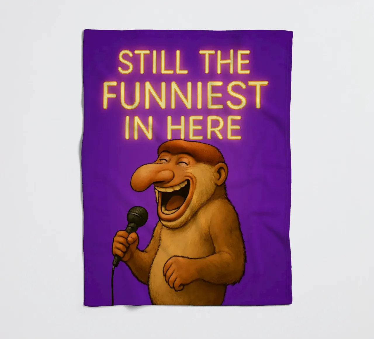 Funny Proboscis Monkey Meme coperta in pile da Funny Humor Art