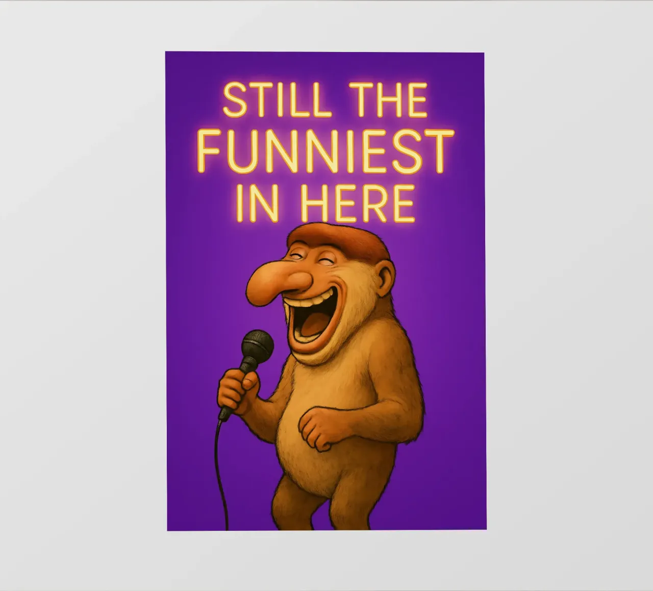 Funny Proboscis Monkey Meme pellicola backlit da Funny Humor Art
