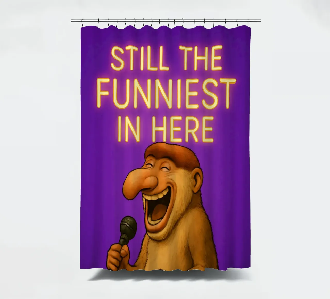 Funny Proboscis Monkey Meme tenda da doccia da Funny Humor Art