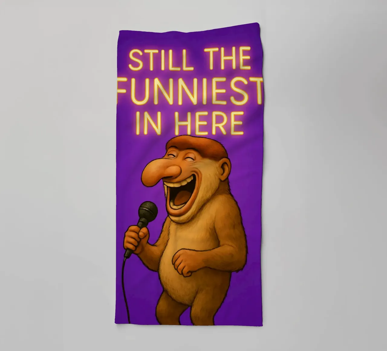 Funny Proboscis Monkey Meme asciugamano da bagno da Funny Humor Art