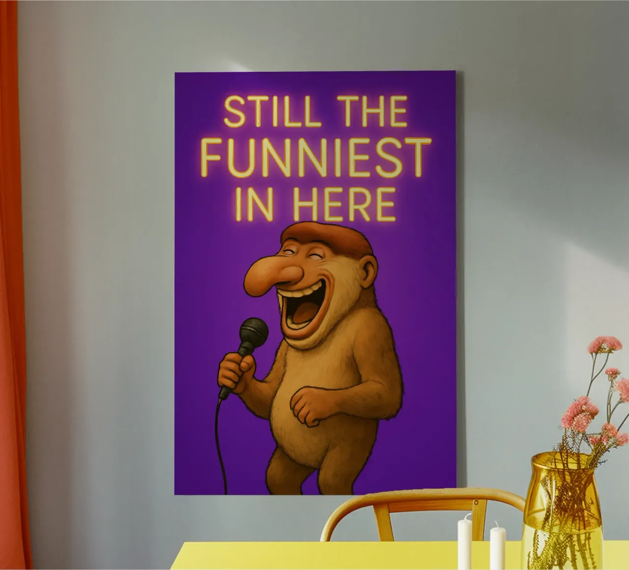 Funny Proboscis Monkey Meme tela da Funny Humor Art