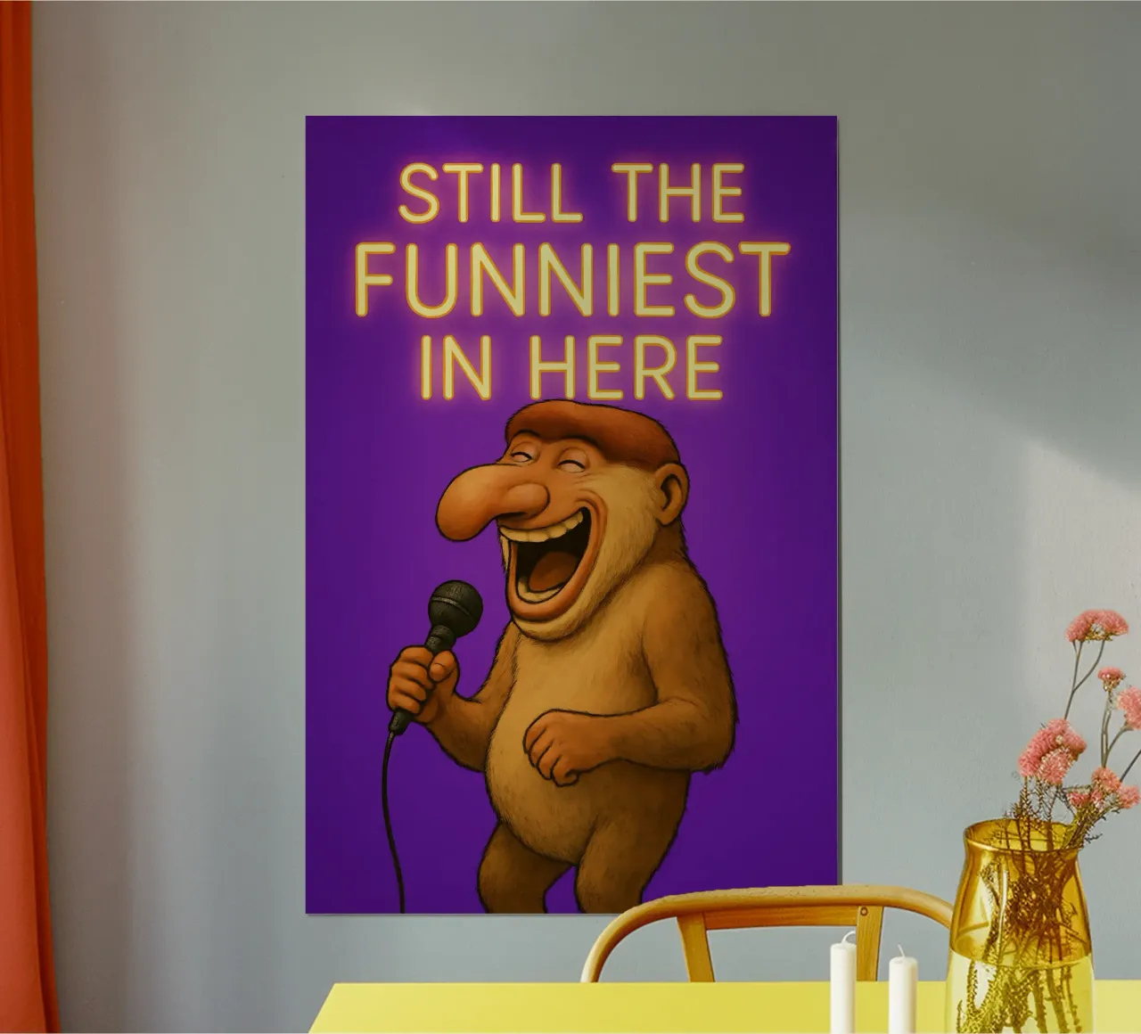 Funny Proboscis Monkey Meme carta hahnemühle da Funny Humor Art