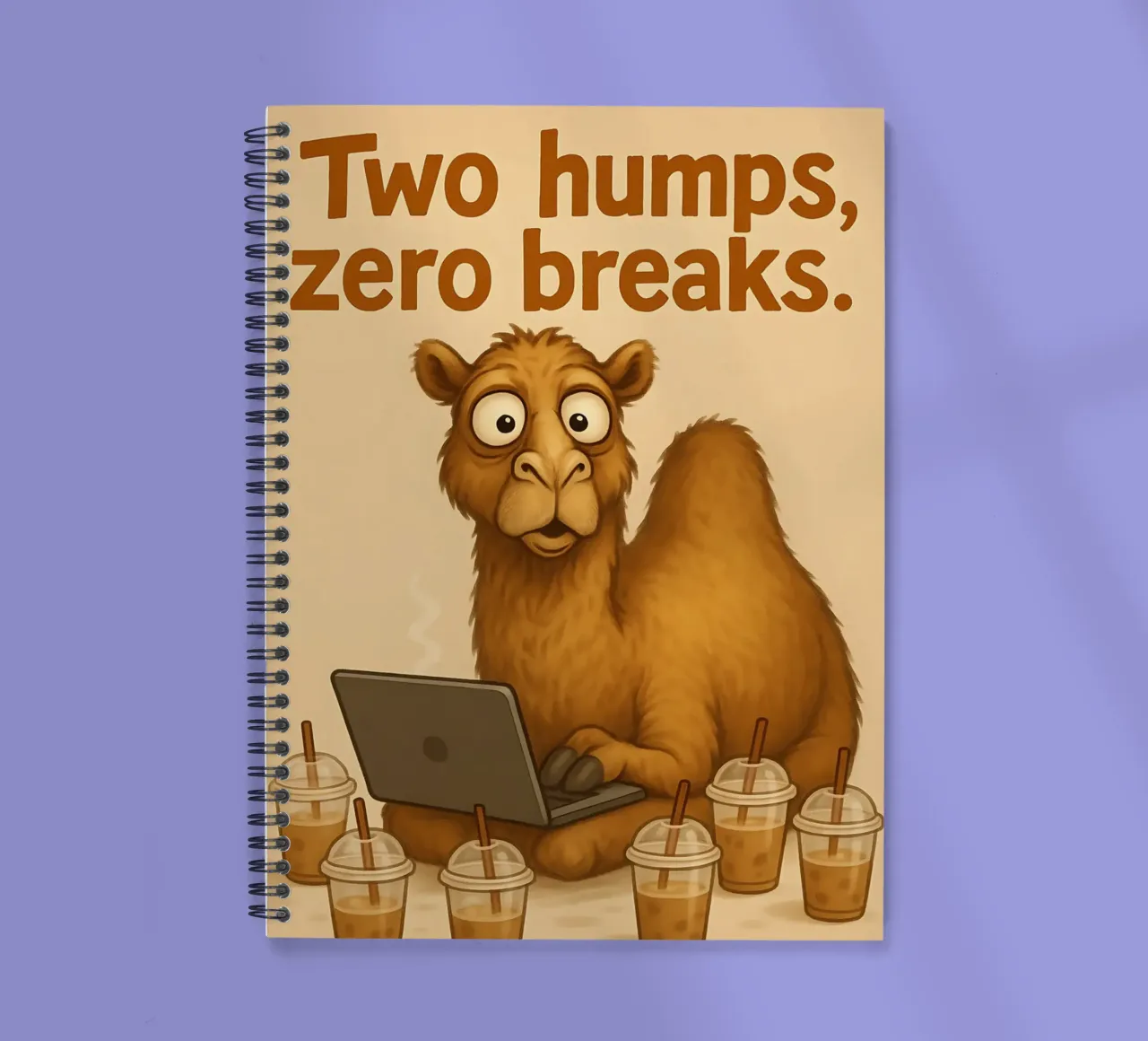 Funny Bactrian Camel Meme spiral notebook by Funny Humor Art