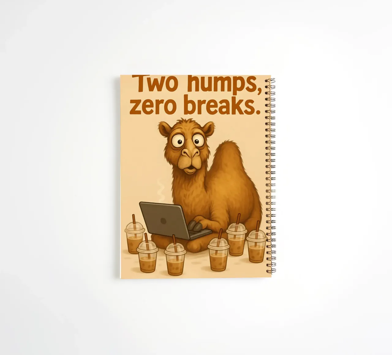 Funny Bactrian Camel Meme spiral notebook by Funny Humor Art