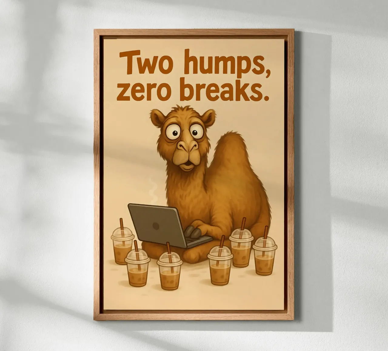 Funny Bactrian Camel Meme canvas by Funny Humor Art