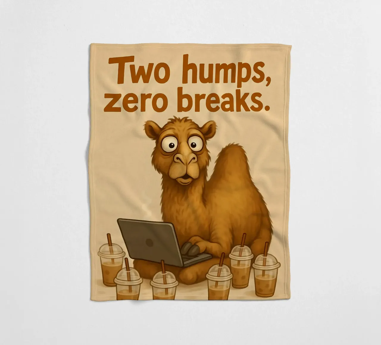 Funny Bactrian Camel Meme fleece blanket by Funny Humor Art