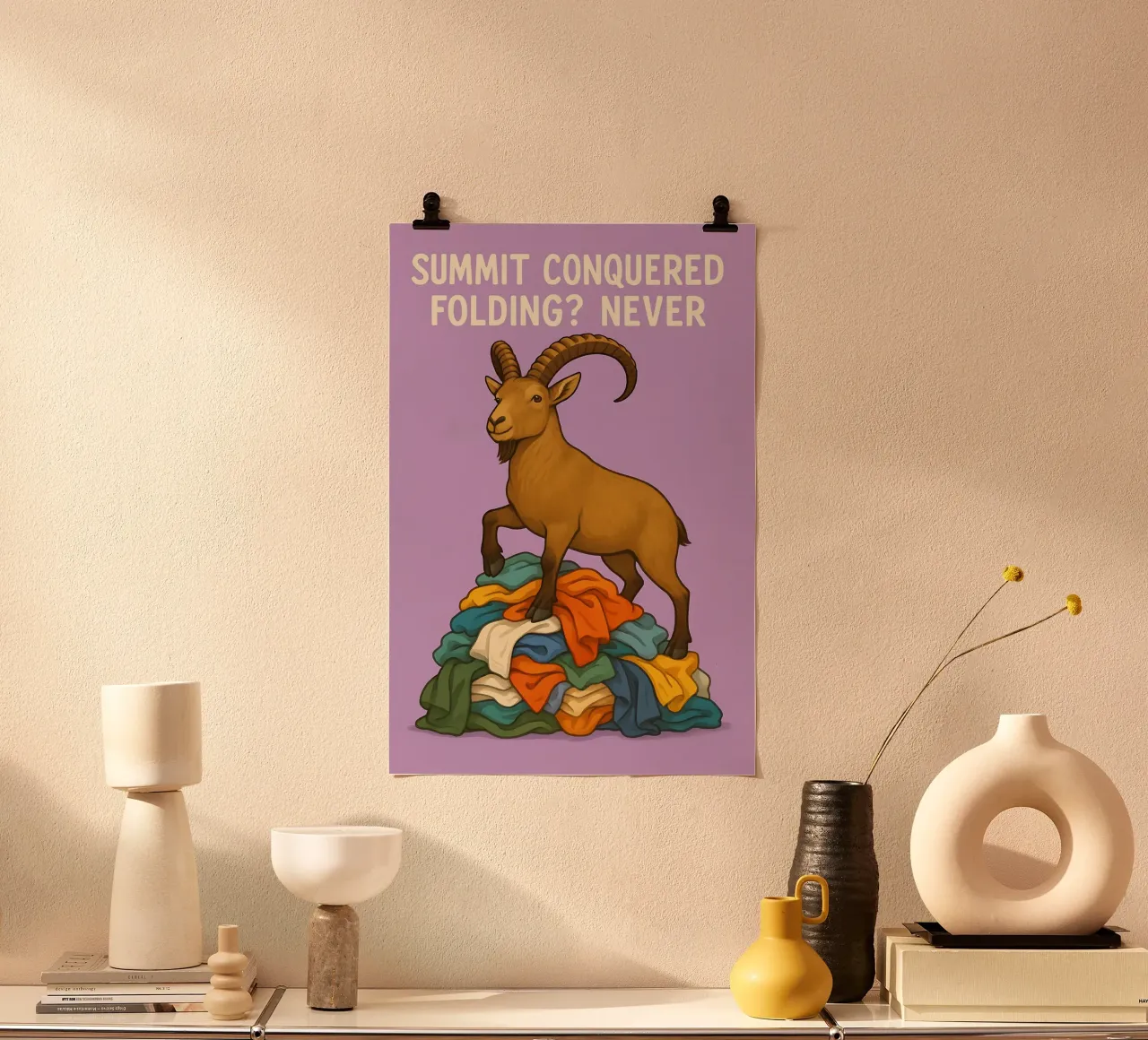 Meme divertente sullo stambecco poster da Funny Humor Art