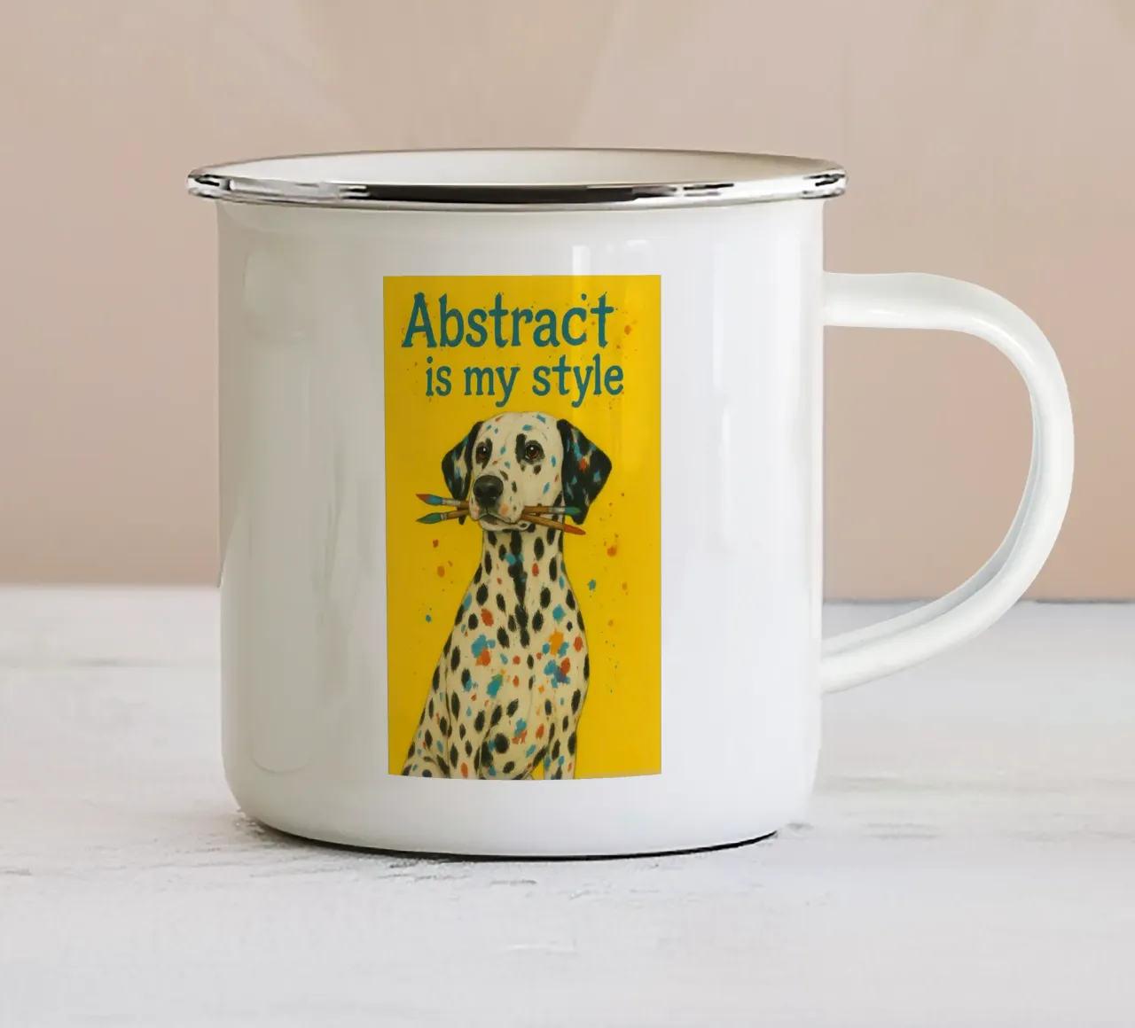 Meme divertente sul dalmata tazza in smalto da Funny Humor Art