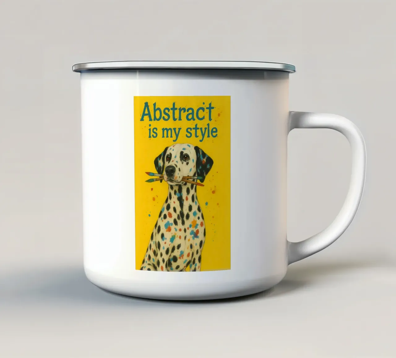 Meme divertente sul dalmata tazza in smalto da Funny Humor Art