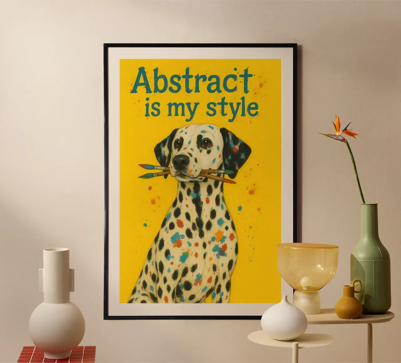 Meme divertente sul dalmata poster con telaio in plastica da Funny Humor Art