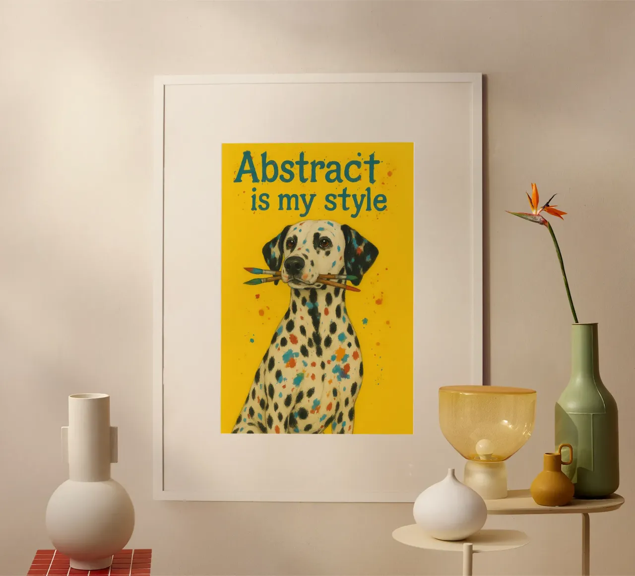 Meme divertente sul dalmata poster con telaio in plastica da Funny Humor Art