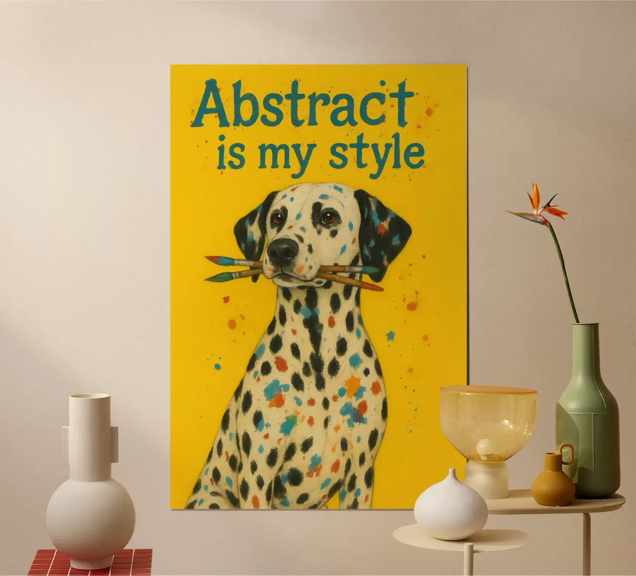 Meme divertente sul dalmata poster con telaio in plastica da Funny Humor Art