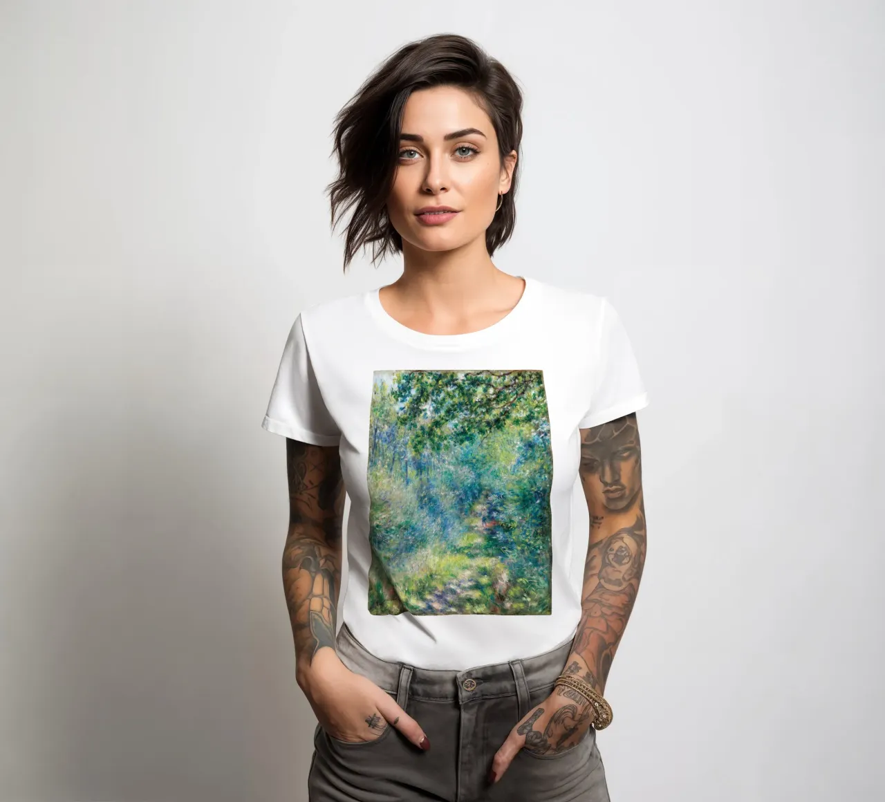 Renoir - Path in the Forest t-shirt da donna da apoloprints