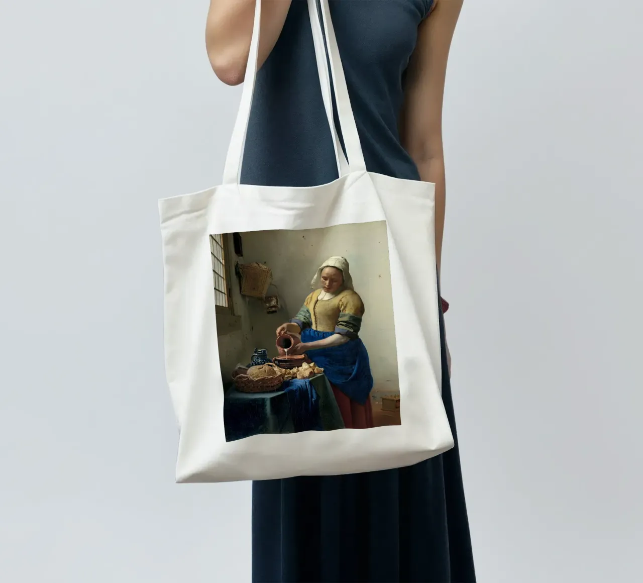 The Milkmaid - Johannes Vermeer borsa in juta da apoloprints