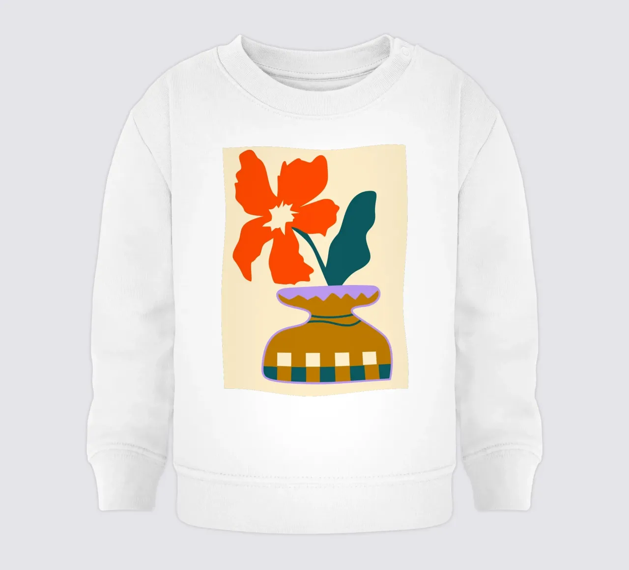 Flores atrevidas en un jarrón estampado sudadera de bebé de Kintsugi99