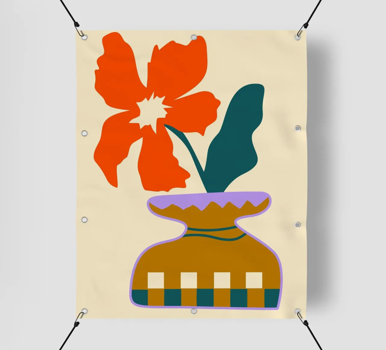 Bold Blooms in a Patterned Vase pvc cover by Kintsugi99