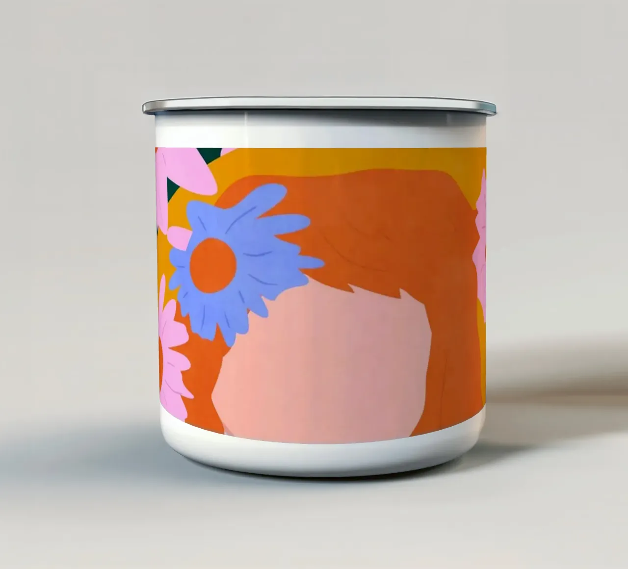 Cappello d'oro e fiori di campo tazza in smalto da Kintsugi99