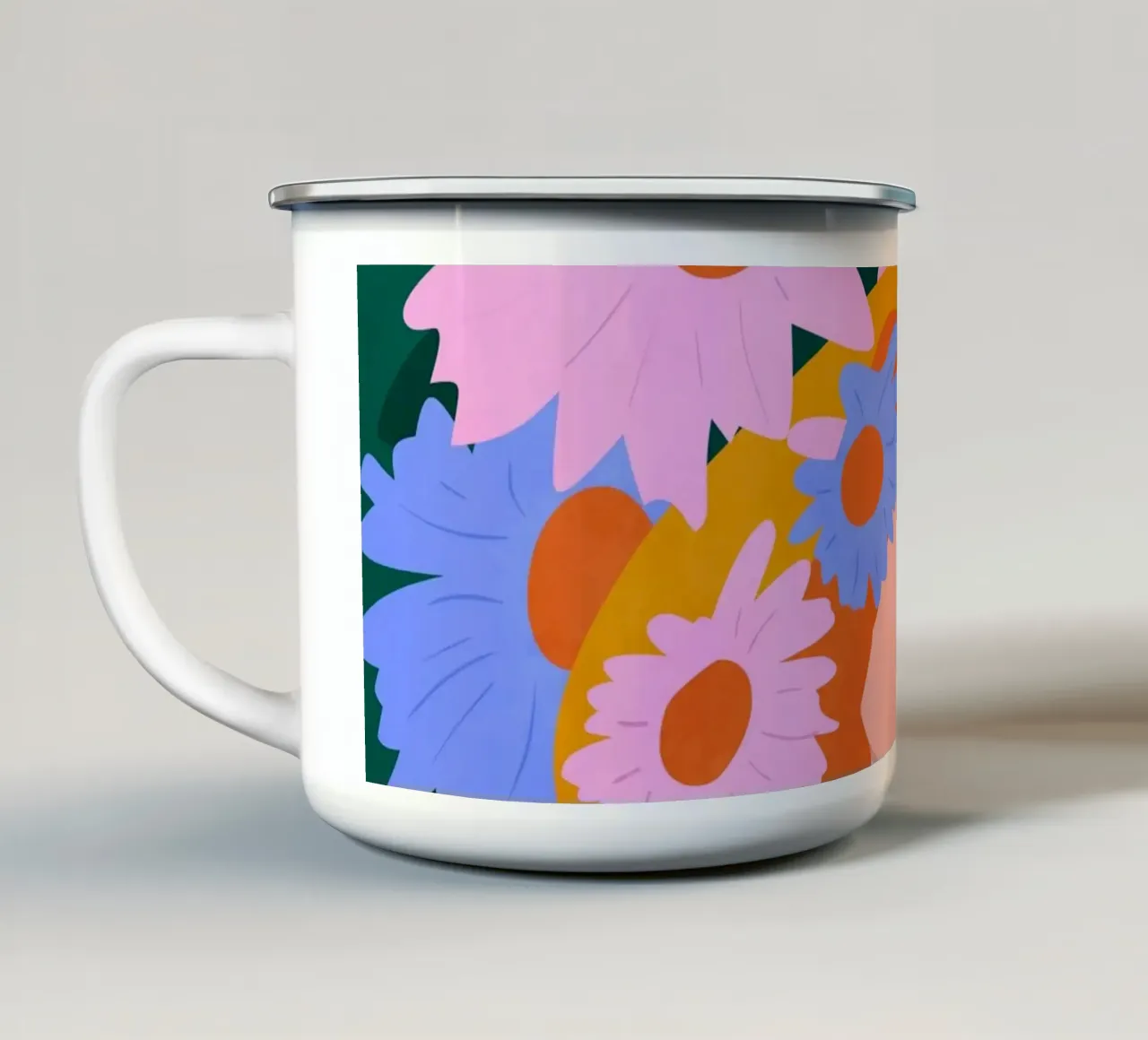 Cappello d'oro e fiori di campo tazza in smalto da Kintsugi99