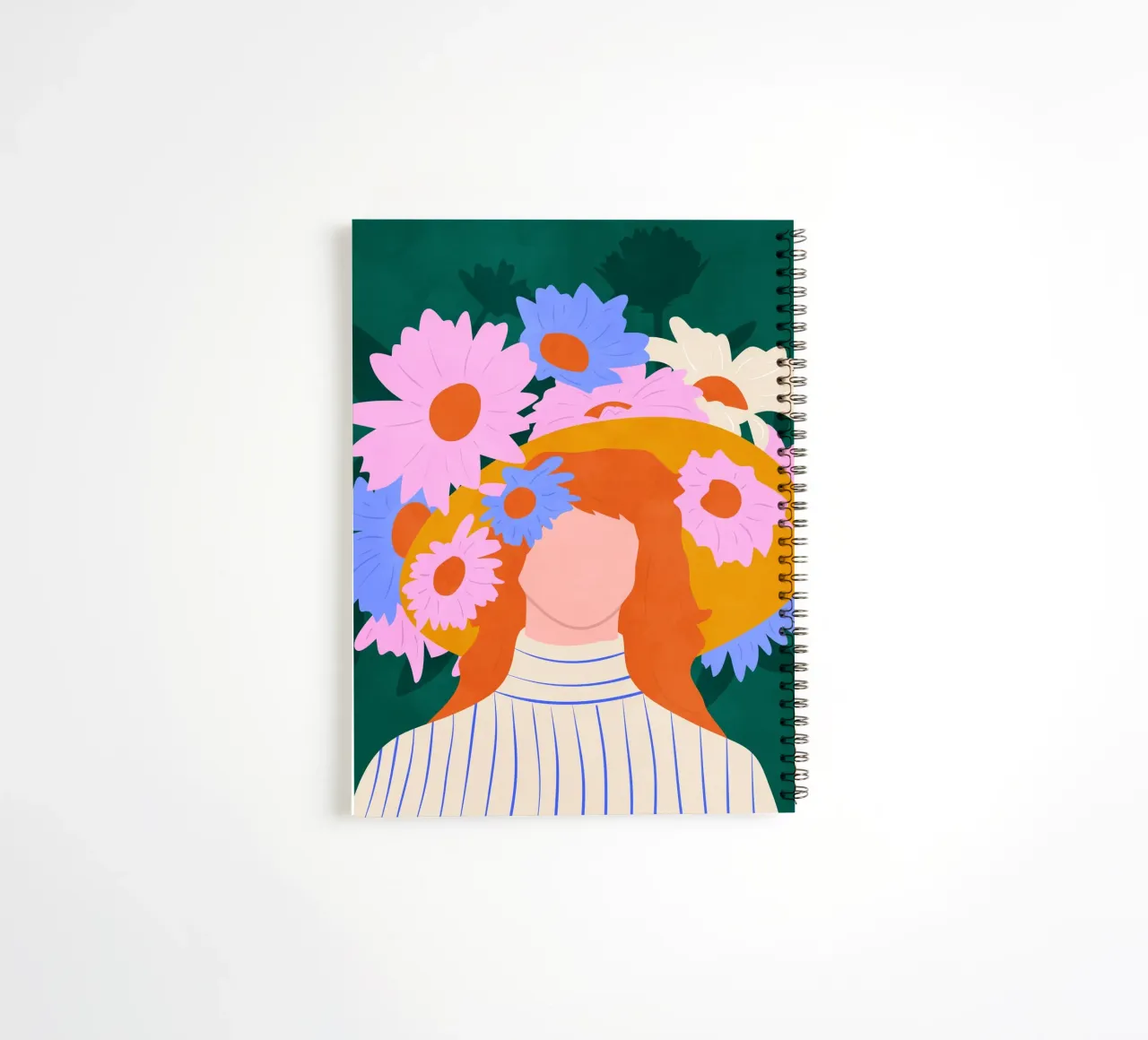 Golden Hat & Wildflowers spiral notebook by Kintsugi99