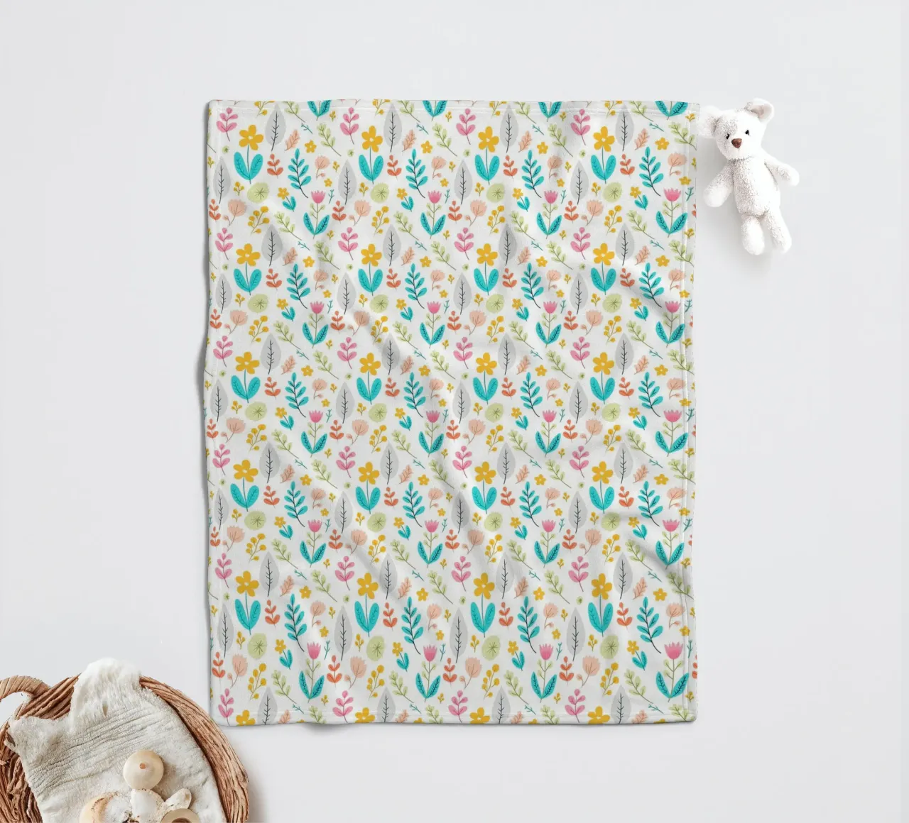 Blühende Botanik Fleecedecke von Kintsugi99