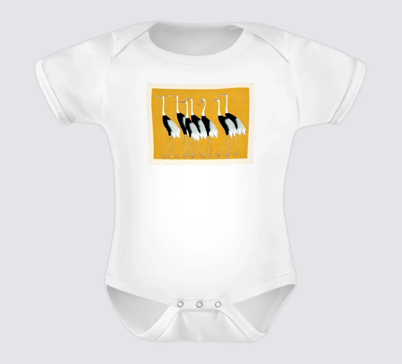 Flock of Japanese Red Crown Cranes Ogata Korin body neonato maniche corte da apoloprints