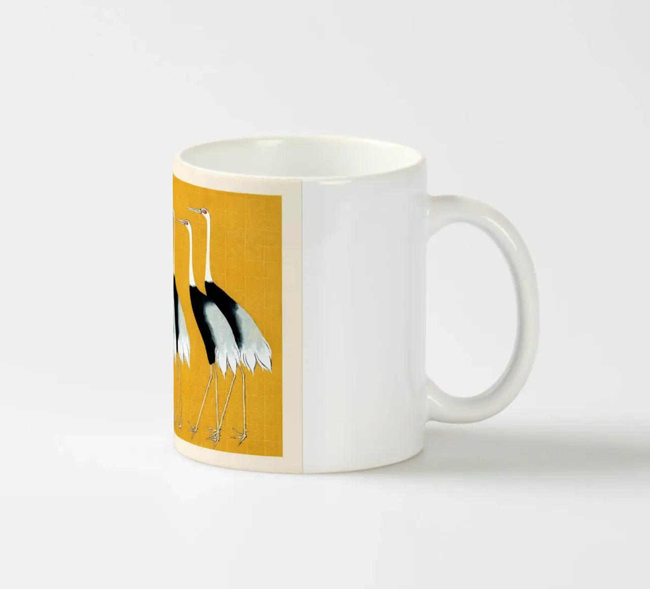 Flock of Japanese Red Crown Cranes Ogata Korin tazza in ceramica da apoloprints
